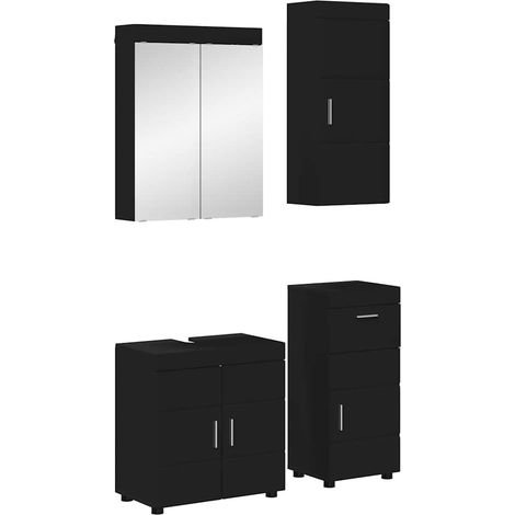 Badezimmermöbel-Set TULUM 4 pcs Schwarz 60 x 34 x 63 cm