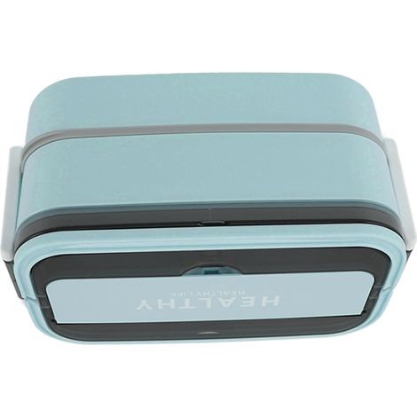 Doppellagige Bento-Box mit Fächern, Edelstahl 316, tragbare Lunchbox mit Besteck für Arbeit, Schule und Büro, 1400 ml, Blau (1/5)