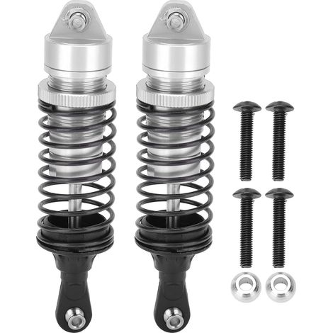 Lot de 2 amortisseurs métalliques 100mm pour TRAXXAS SLASH 2WD, pièces de rechange RC, couleur argent (1/5)