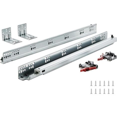 Pour armoire de cuisine, ouverture silencieuse avec fermeture douce, glissières de tiroir 533,4 mm à verrou (1/5)
