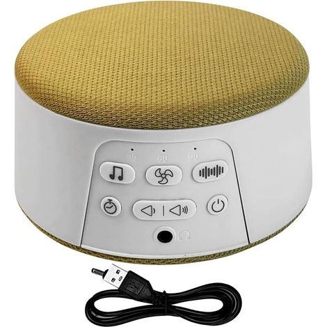 Máquina de sonido para dormir - Máquina de ruido blanco para dormir - Dispositivo electrónico portátil recargable con apagado automático para adultos, bebés y niños. Meditación relajante. (1/4)