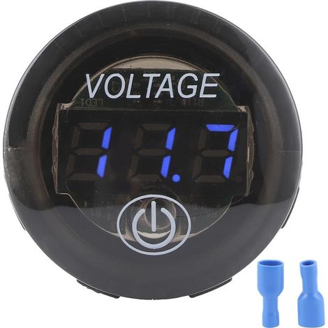 Voltmètre numérique universel LED DC, voltmètre, jauge de batterie de voiture 12-24V avec interrupteur tactile, bleu (1/5)