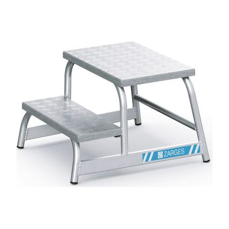 Arbeitspodest Aluminium Stufen 2 eins.begehbar H.400mm Riffelblech ZARGES (1/3)
