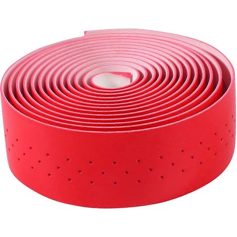 Ruban de guidon perforé en PU rouge (lot de 3) - Résistant à l'usure, pratique et confortable (1/5)
