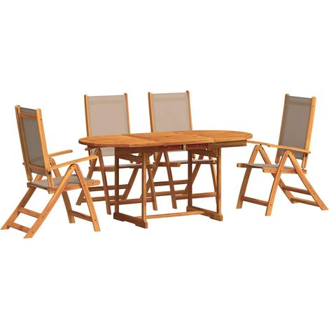 Maison Exclusive - 5-tlg. Garten-Essgruppe Massivholz Akazie und