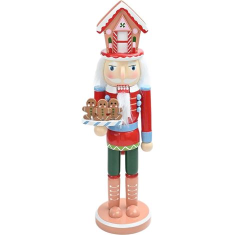 Figurine de Noël en Bois avec Accent de Soldat pour comptoir d ' entrée, Peinte de 38, 1 cm sur Pied, étagère de cheminée, Statue d ' Affichage saisonnière (1/5)
