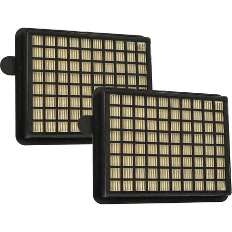 vhbw 2x filtro compatibile con Fakir Prestige Blue Line aspirapolvere - filtro HEPA/a pieghe piatte nero / bianco
