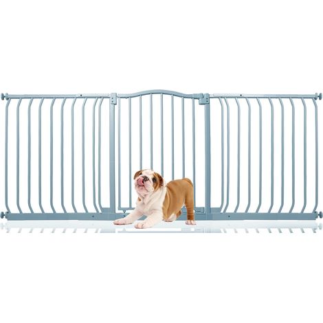 Bettacare Curved Top Dog Gate, 179cm - 188cm, Matt Grey, Pressure Fit Pet Gate for Dog and Puppy, Pet and Dog Barrier