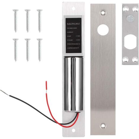 Serrure de porte électrique, système de contrôle d'accès de sécurité à verrouillage à boulon électrique à basse température DC12V à 2 fils (1/5)