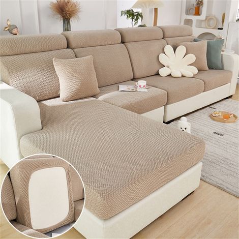 Housse De Canapé - Extensible Universelle En Polyester Et Spandex - Pour Canapé En L Et Fauteuil - Protection Contre Les Taches Et Poils D Animaux - 1 Pièce (1/5)