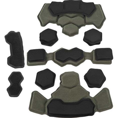 Kit de rembourrage pour casque, coussin en mousse à mémoire de forme, tapis de protection universel pour moto, vélo et vélo, imperméable, vert olive (1/5)