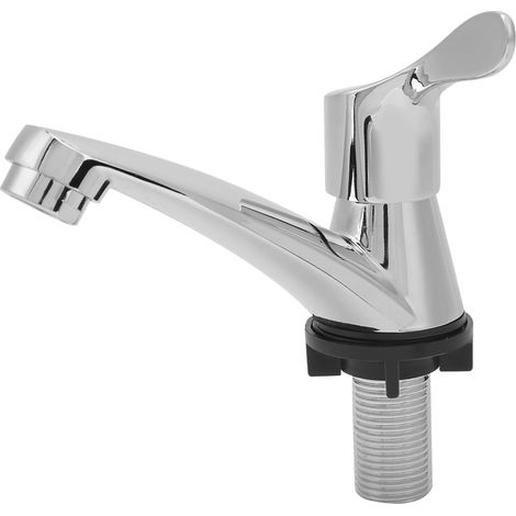 Robinet mitigeur monocommande G1/2 pouce pour salle de bain, avec mitigeur eau chaude/eau froide, design moderne, installation facile, finition brossée. (1/5)