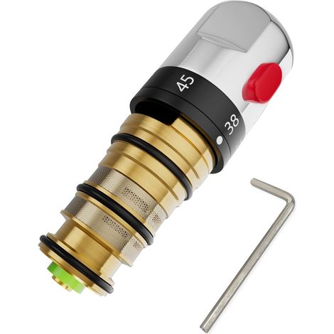 Cartouche de vanne thermostatique pour barre de douche, remplacement de la cartouche thermostatique pour barre de douche, kit de réparation, poignée de contrôle de la température de rechange (1/5)