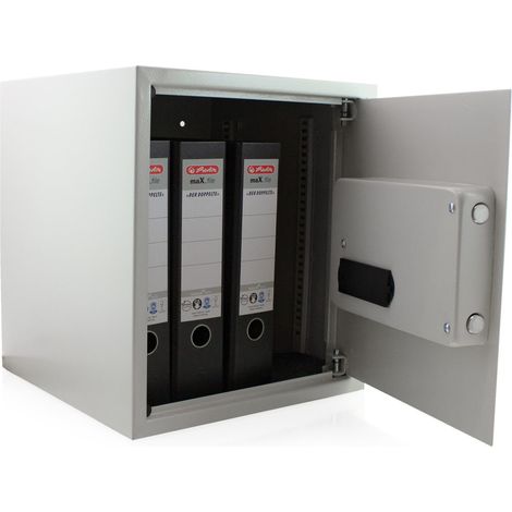 Bituxx Elektronischer Akten Safe Tresor Wandtresor Wandsafe Geldschrank Möbeltresor Stahlschrank Geldsafe Geldtresor Panzerschrank Dokumententresor Lichtgrau