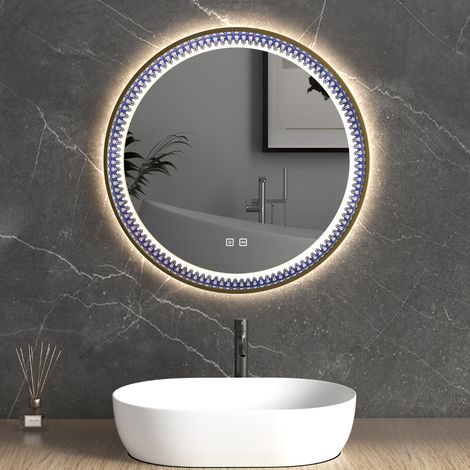 Durovin Bathrooms Wall Mounted Illuminated LED Bathroom Mirror Touch Sensitive Switch And Anti Fog 500 x 500mm (1/5)