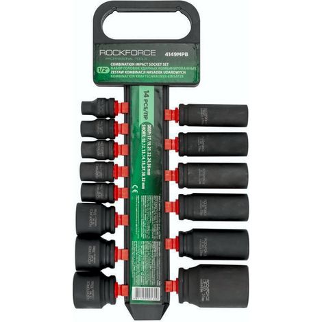 Set di bussole a impatto lunghe da 1/2" (10-36 mm) (1/2)
