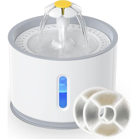 Automatischer 2,4-Liter-Trinkbrunnen für Katzen und Hunde, geräuschloser Wasserspender mit LED-Wasserstandsanzeige und Aktivkohlefilter (1/5)