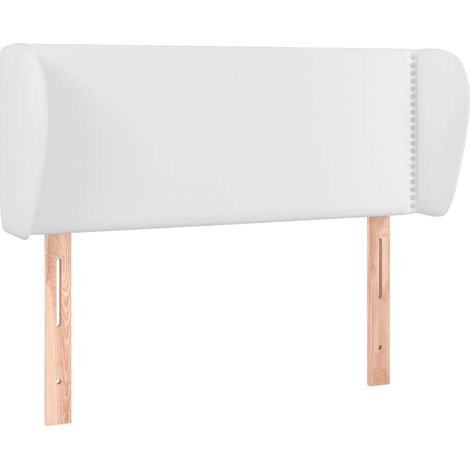 Tête de lit accessoire couchage chambre à coucher meuble avec rebord latéral 103 x 23 x 78/88 cm synthétique blanc TDL0205796