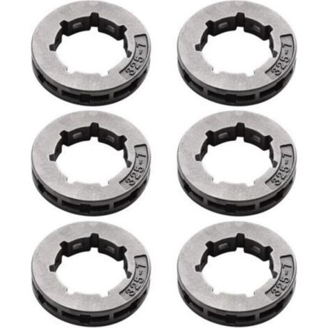 6 piezas de rueda motriz de piñón (.325 pulgadas) 19 mm estría pequeña 7T para 501 45 74-02, 501457402, para motosierra 11892 (1/4)
