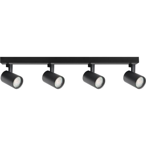 Plafonnier/applique 4 spots noir GU10 10W Polux LYNX (1/4)