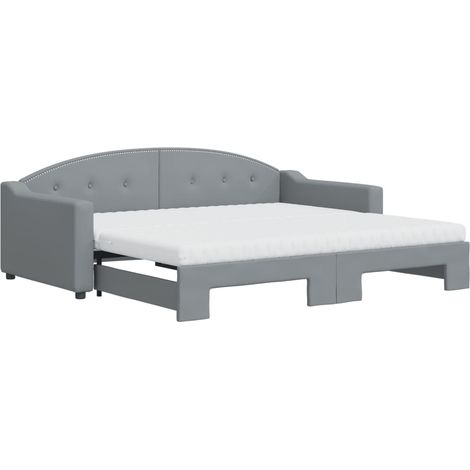 Maison Exclusive - Tagesbett Ausziehbar mit Matratze Hellgrau 90x