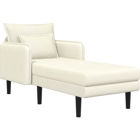 Grande méridienne Crème Tissu en velours côtelé vidaXL (1/5)