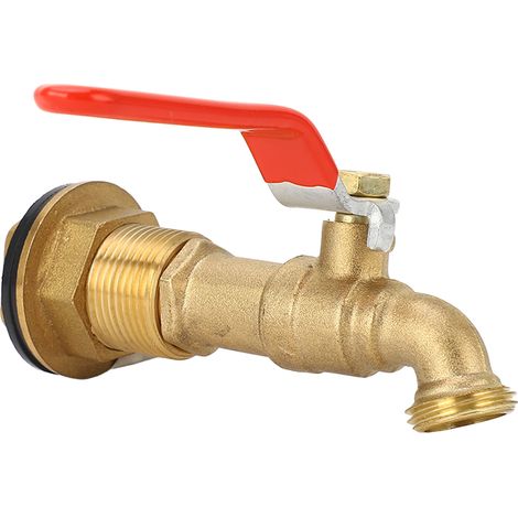 Robinet de récupération d'eau de pluie 1/2 pouce, vanne à bille quart de tour, robinet de récupération d'eau de pluie avec passe-câble pour réservoirs d'eau, baignoires et piscines (1/5)
