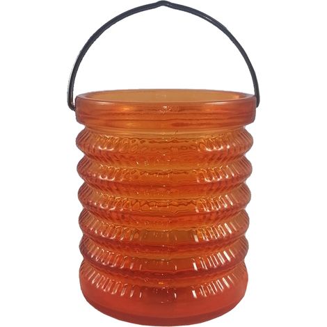 BORMIOLI linterna vela portacero arancione , Linterna portacero arancioneIncluye asa para transportePerfecta para iluminar sus cenasFabricada en vidrio de alta resisten