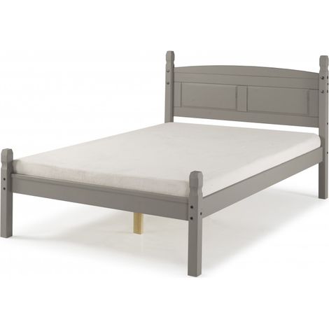 Corona Grey Wax 4'6" Low End Bed Frame (1/5)
