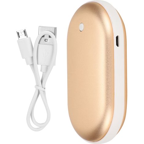 Chargeur portable multifonction innovant, grande capacité, charge rapide, anti-explosion, batterie externe USB avec fonction chauffe-mains (Champagne) (1/5)