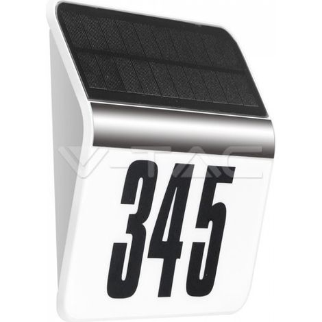 Trade Shop - Número De Casa Iluminado Led Carga De Energía Solar Exterior De Acero Inoxidable - (1/3)