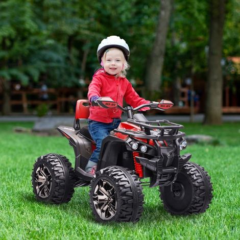 Quad elettrico per bambini 100x65x73 cm, fari LED, lettore USB e TF, plastica rossa (1/5)