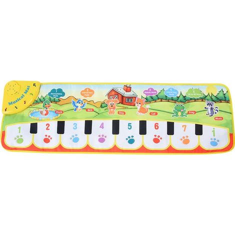 1 tapis musical, 90x27 cm, avec 5 modes sonores, stimulation auditive et motrice, idéal pour bébé et premier âge (1/5)