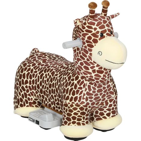 Reitgiraffe, batteriebetrieben, waschbarer Bezug, für Kinder von 1,5 bis 5 Jahren