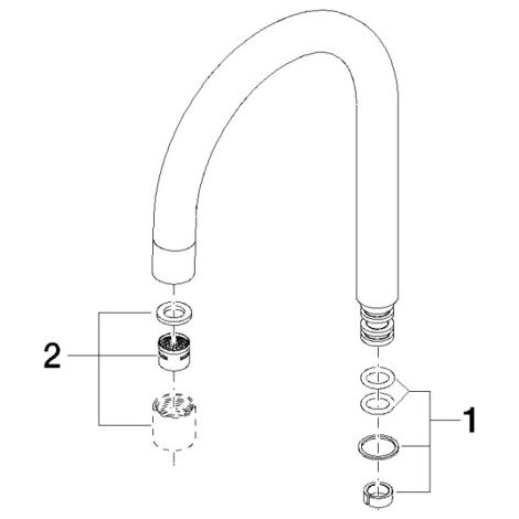 Dornbracht 90282206100-00 Bec de fontaine Pièces de rechange