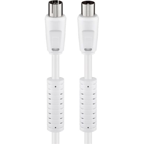 Goobay coaxial, 3.5 m - Cable coaxial (3.5 m, coax, Coaxial, 3,5 m, Macho/Hembra, Blanco, 75 Ω)