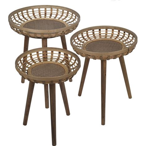 Signes Grimalt Meubles de table auxiliaires Tables 3 unités Brown Auxiliary Furniture 54x54x65cm 26860 (1/3)
