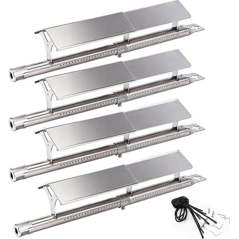 Lot de 4 cache-brûleurs universels de 31 cm à 45 cm, brûleur en acier inoxydable et plaques chauffantes (1/5)