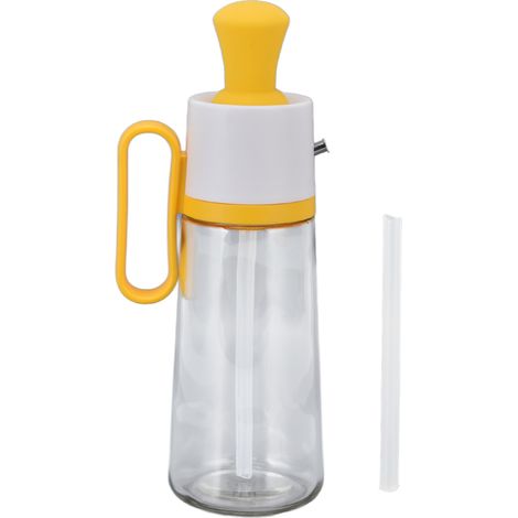 Ölflasche 550 ml, Essigspender, auslaufsicher, gut sichtbare und helle Füllstandsanzeige mit Skala für den Grill im Freien, goldgelb. (1/5)