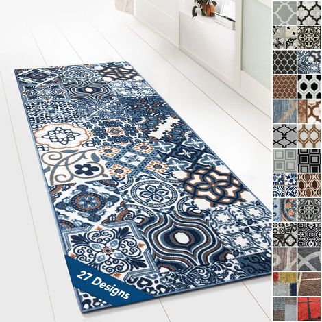 Tapis Ornement Vintage Oriental pour la Cuisine, Le Couloir et Le Salon 80 x 350 cm, Newport (1/5)