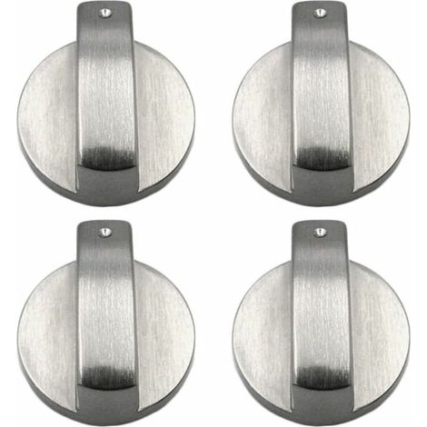 INHHUB 4 Stück Herdknöpfe, Gasherdknöpfe, Metall-Gasherdknöpfe, Gasherdknopfsteuerung, Metall-Herdknöpfe für die Küche, 6 mm, INHHUB