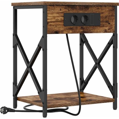 Maison Exclusive - Armadio da Notte Rovere fumé 41 x 31 x 51 cm Legno multistrato (1/5)
