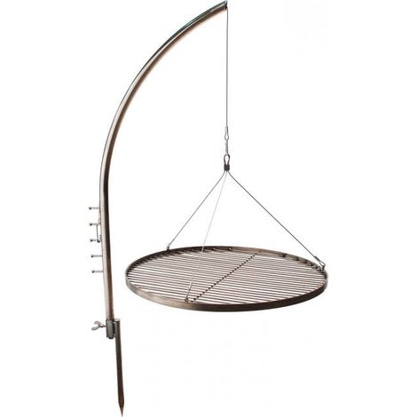 Dema – Barbecue suspendu charbon 550mm – Hauteur réglable 1190mm – Acier inoxydable – Pour 4 convives – Design compact et soigné