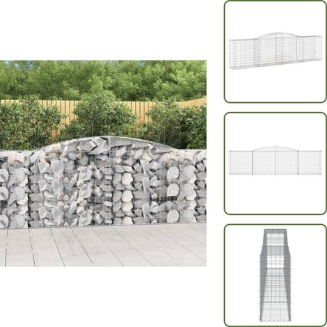 Barriera da giardino - vidaXL Cesto Gabbione ad Arco 400x50x100/120 cm Ferro Zincato - Gabbia decorativa