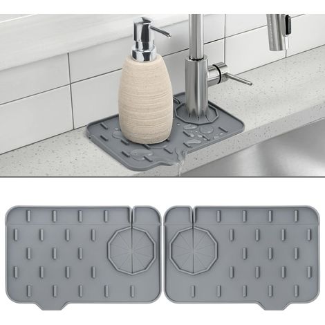 Mini fregadero [juego de 2 piezas] - Bandeja de silicona para grifo con desagüe - 210 x 145 x 5 mm (1/5)