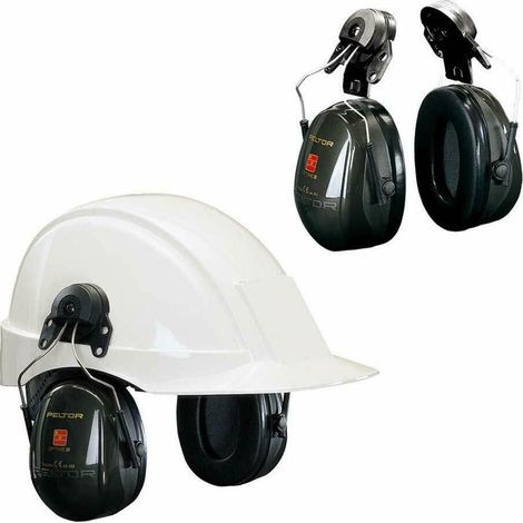 3M H520P3E-410-GQ Cuffie Protettive Peltor optime II 30 dB Verde con attacco elmetto (1/2)