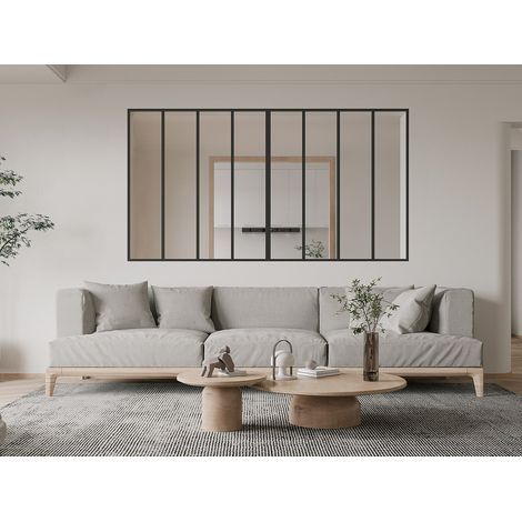 Vetrata Atelier L240 x H130 cm (L x H) in Alluminio termolaccato Nero  - BAYVIEW