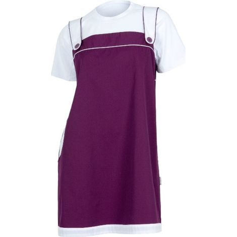 Pichi combinado con tirantes y elástico en la espalda WORKTEAM M2009 L Morado+Blanco (1/3)