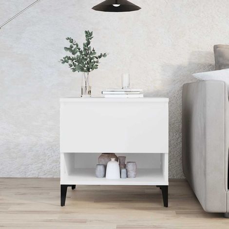 vidaXL Tavolino Bianco 50x46x50 cm in Legno Multistrato (1/5)