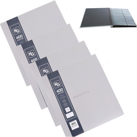 Album photo simple et classique à 400 pochettes pour la maison et le bureau avec poche de rangement pour CD, 34 x 30 x 3,8 cm (L x l x H) pour afficher des photos de 10,2 x (1/5)